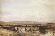 Eugene Isabey The Wooden Bridge (mk05) oil painting